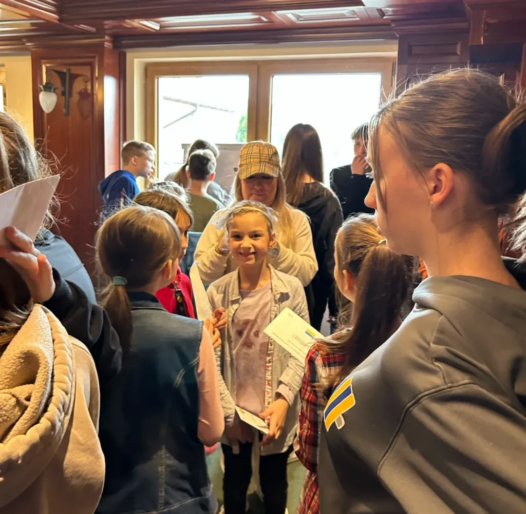 Childrens with guide tour during Camp Brightside activities for children from Ukraine