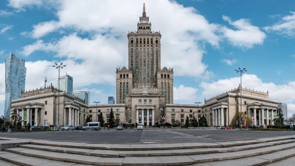 palace of culture in centre of Warsaw